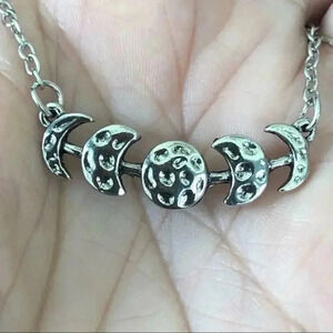 Phases of the Moon Stainless Steel Necklace NWT